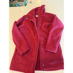 d&co. denim + company Women's Red Full Zip Button Mid-Length Jacket Lined M